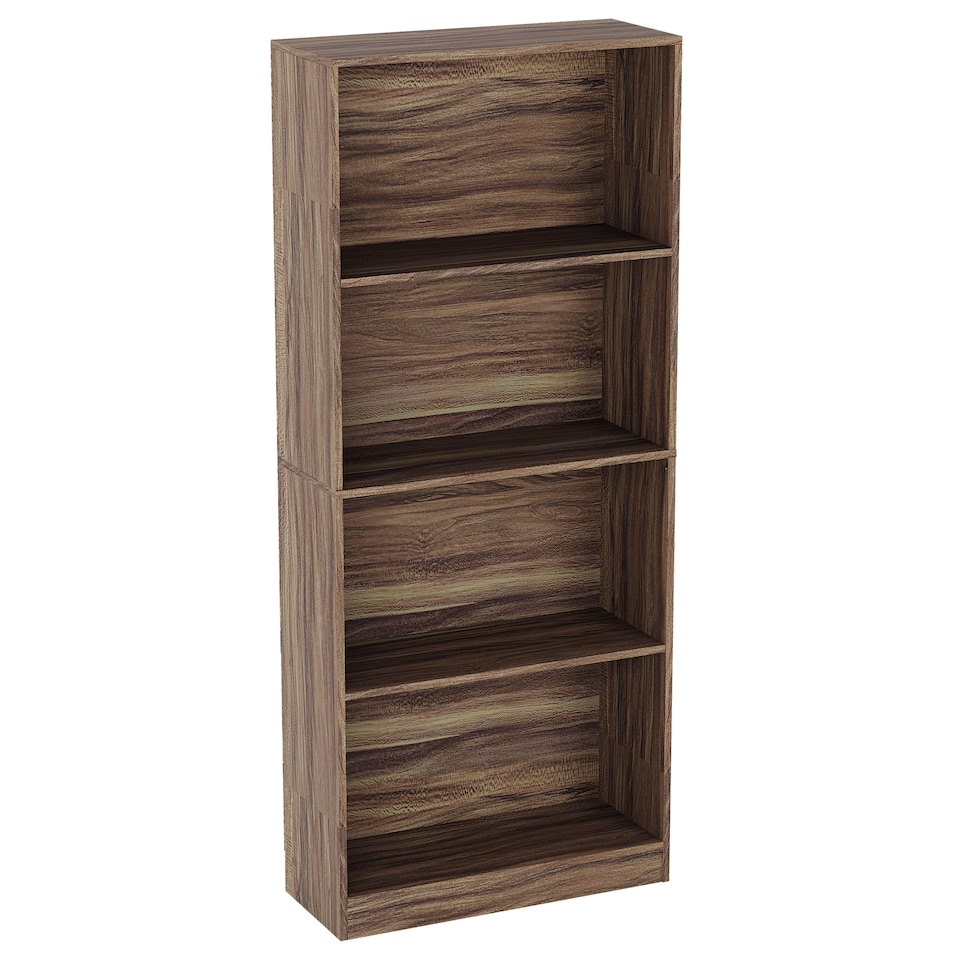 image 1 of Vida Designs Cambridge 4 Tier Large Bookcase Display Storage, Walnut