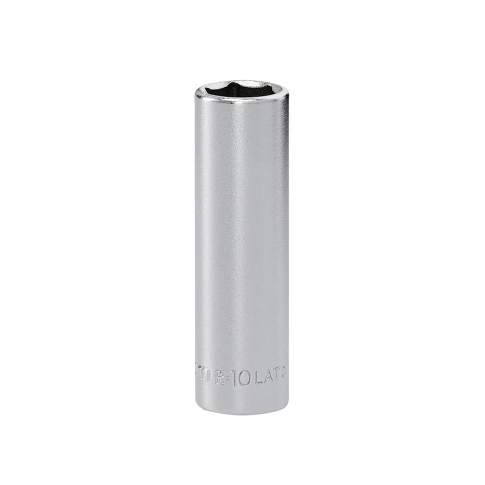 image 1 of Facom R.10LAT 6-Point Deep Socket 1/4in Drive 10mm - Chrome Vanadium Satin Finish