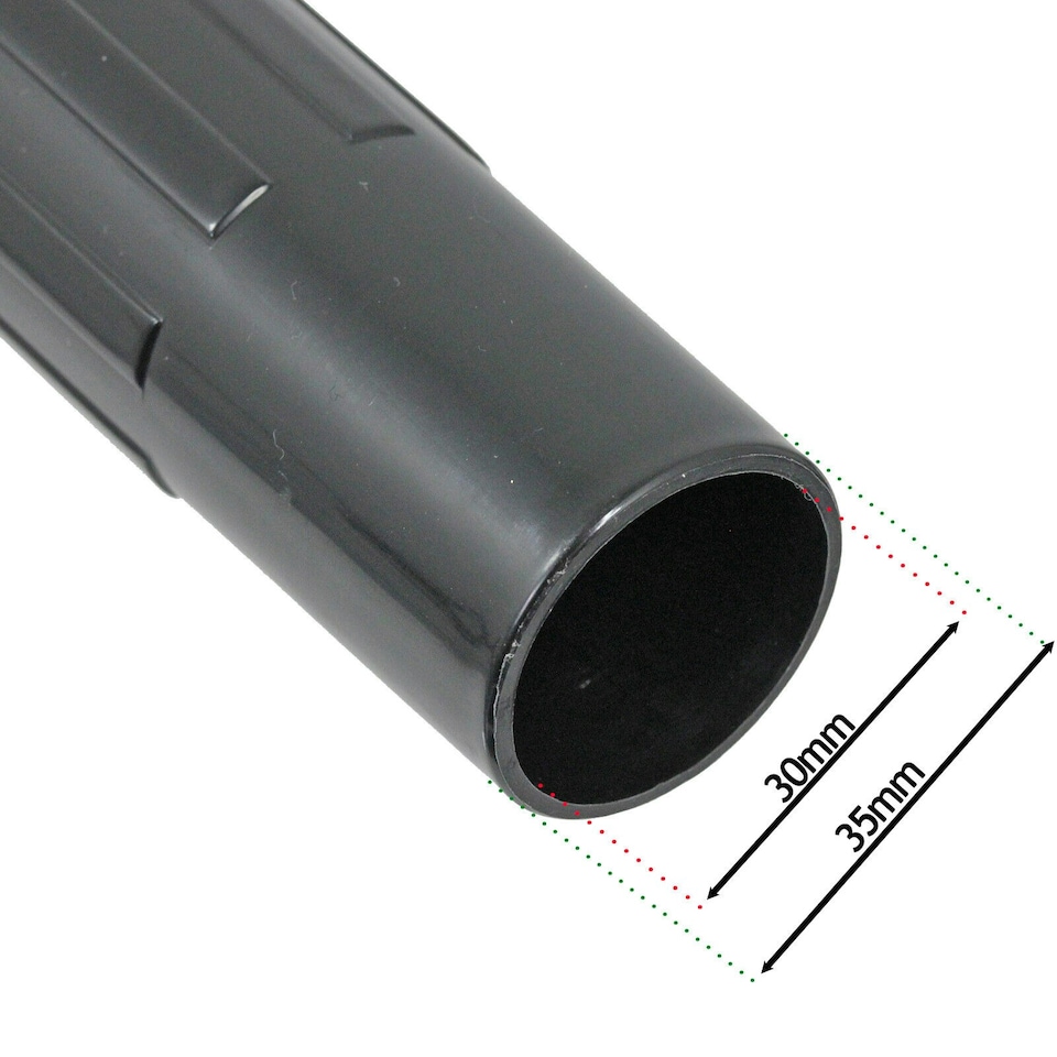 image 1 of SPARES2GO Extension Rod Wand Pipe Tube Compatible with Titan 16L 20L 30L 40L Vacuum Cleaner (Pack of 2, 35mm) Black
