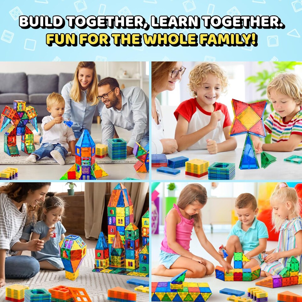 image 1 of Science Kidz 52 Piece Magnetic Tiles Set