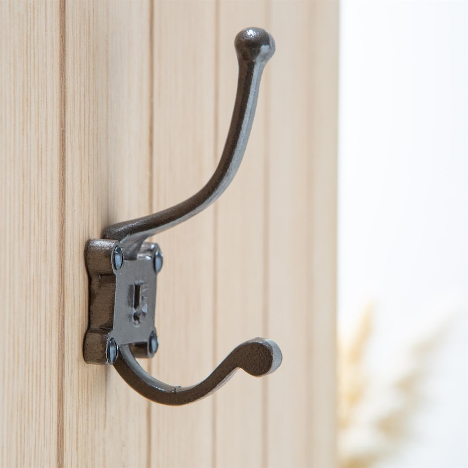 image 1 of Hammer & Tongs Number 5 Double Wall Hook - W50mm x H115mm - Raw