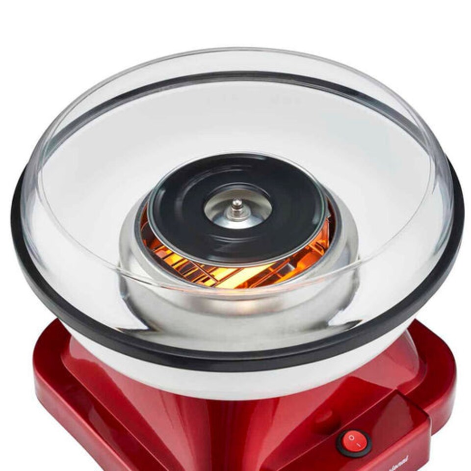 image 1 of Cooks Professional Retro Candy Floss Maker Machine with Sticks & Splash Guard | Red | Red