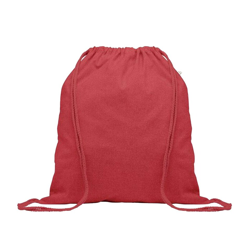 image 1 of MidOcean Cabetri Colour Recycled Cotton Drawstring Bag - Red - One Size Red