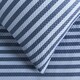 image 5 of OHS Stripe Embossed Soft Cosy Plush Plump Duvet Cover and Pillowcase Bedding Set Blue | Navy | King