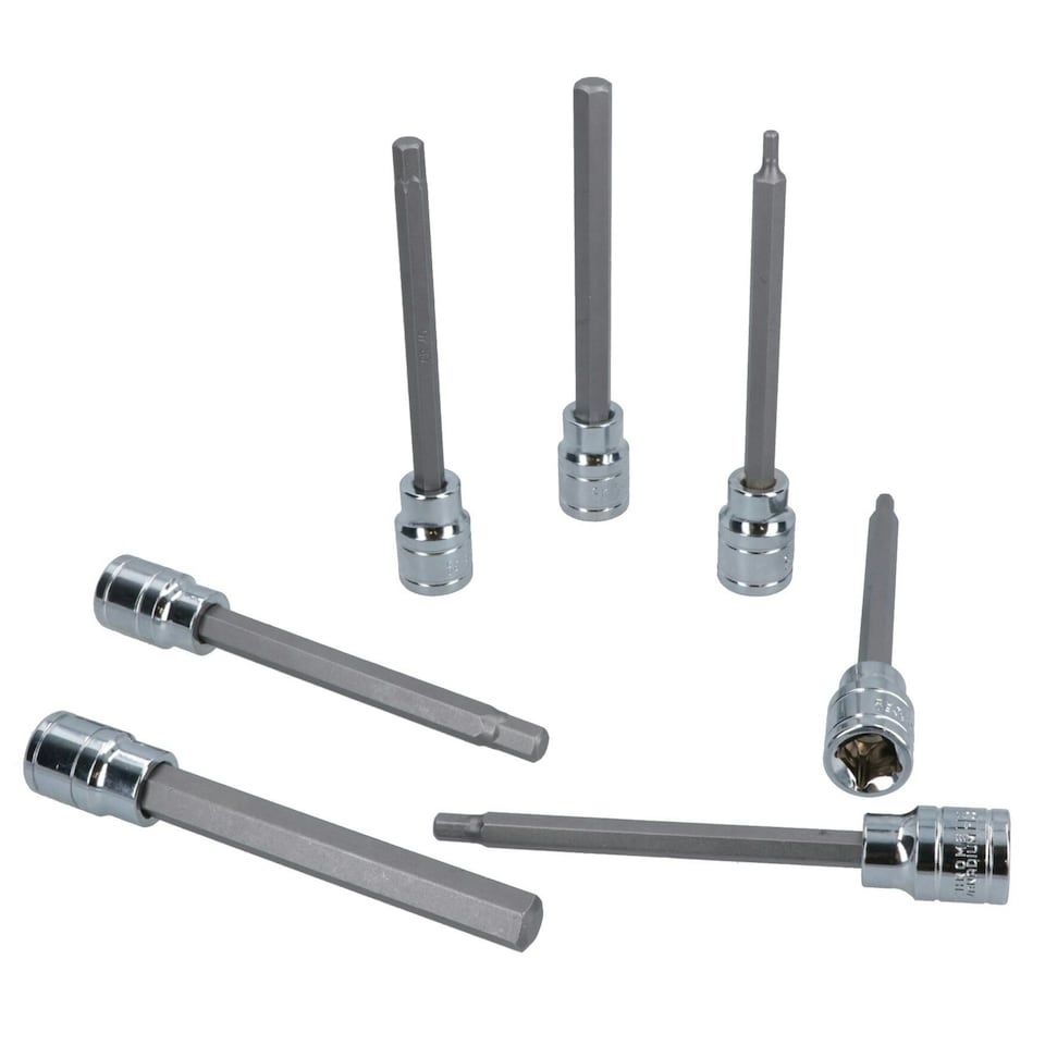 image 1 of Metric MM Long Allen Hex Key Sockets 3mm - 10mm 7pc Set 3/8" Drive
