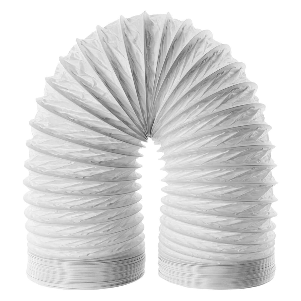 image 1 of SPARES2GO Vent Hose for Klarstein Air Conditioner Conditioning 3m 5" Extension + Pipe Clips White