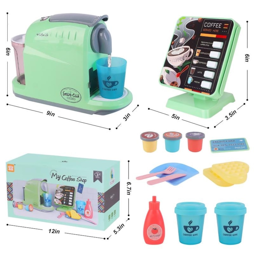 image 1 of Coffee Shop Set with Coffee Maker Toy