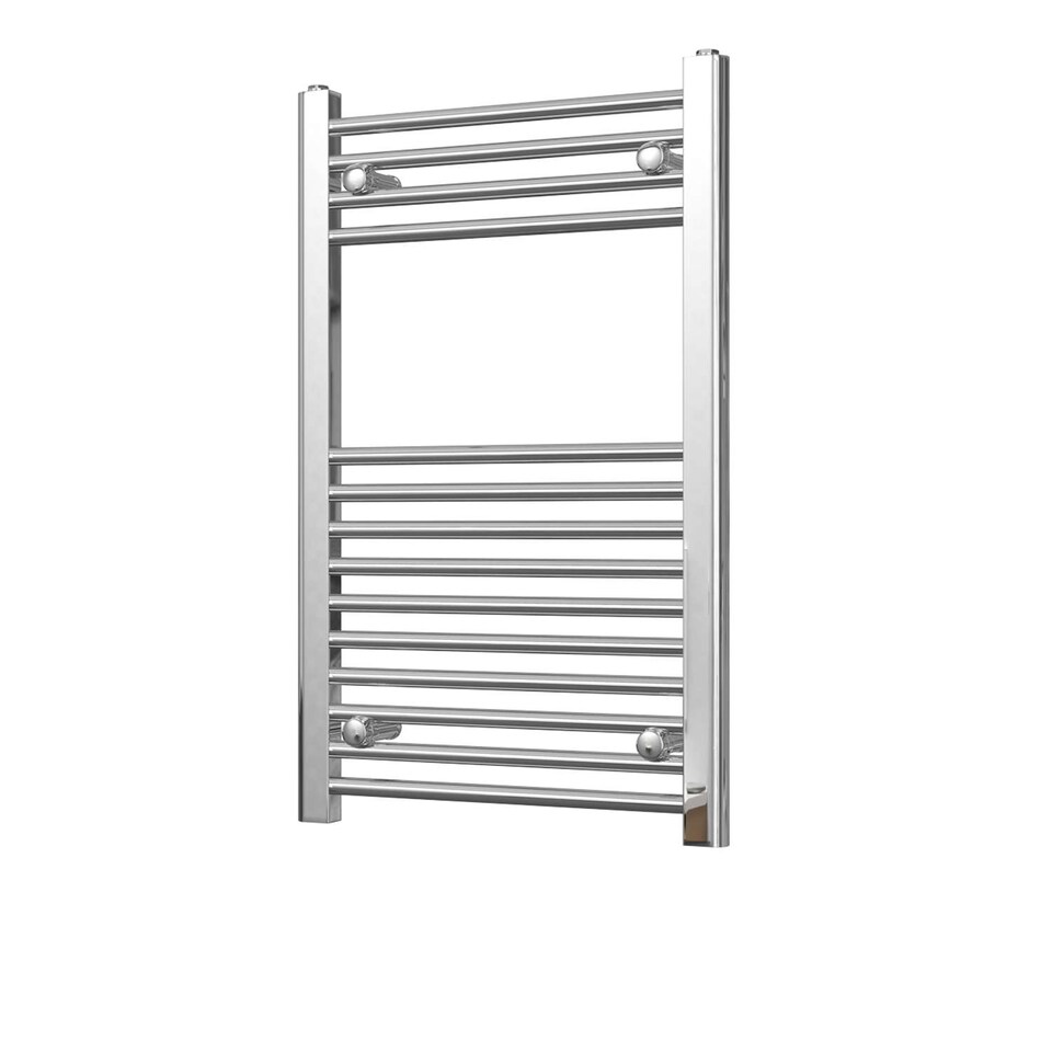 image 1 of Zennor - Chrome Heated Towel Rail - H800mm x W500mm - Straight