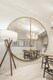 image 1 of The Fenestra - New Gold Extra Large Circular Window Metal Wall and Leaner Mirror 79"x 79" (200x200cm) | Gold