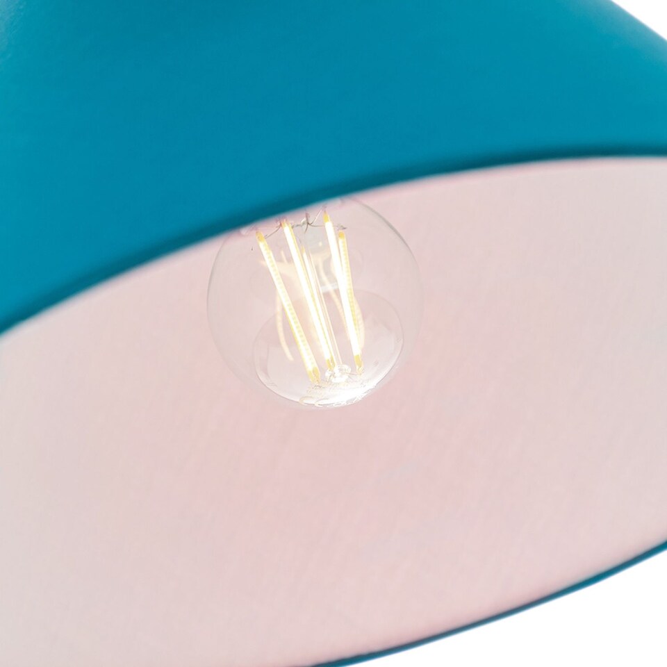 image 1 of 12" Vibrant Teal Cotton Coolie Lampshade Suitable for Table Lamp or Pendant | Blue | Teal | 1