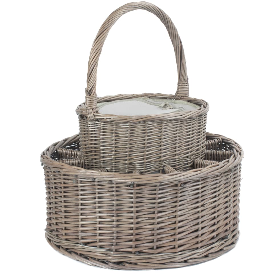image 1 of Wicker Chilled Drinks Picnic Basket