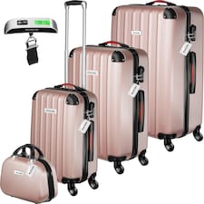 Suitcase Set Cleo - 3 suitcases, 1 beauty case, including luggage scales and tags | Gold | rose gold | 1