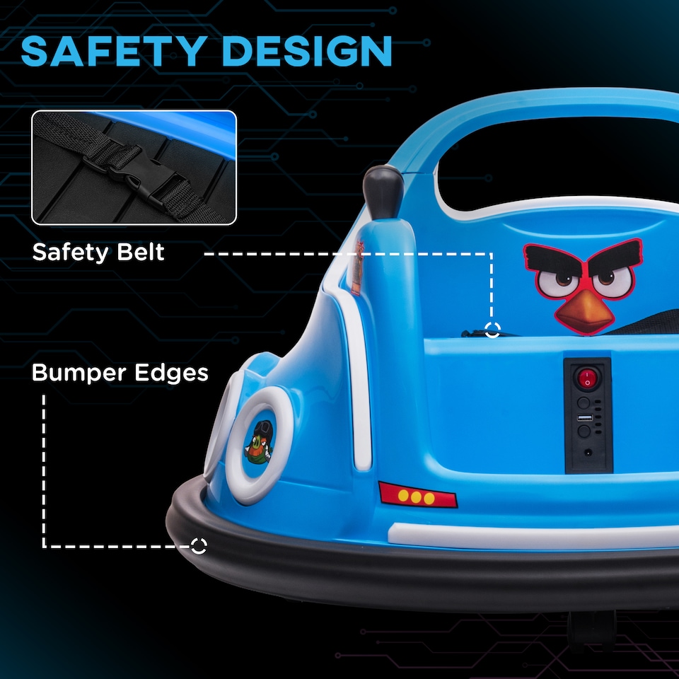 image 1 of AIYAPLAY Licensed Bumper Car for Kids with Joysticks, Remote, Blue