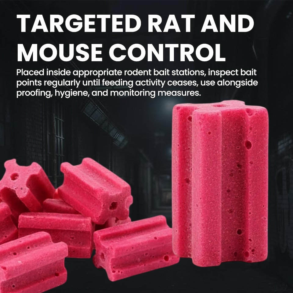 image 1 of Karlsten Rat & Mouse Killer Blocks 300g - All-Weather Wax Bait with Difenacoum for Rodent Control