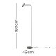 image 2 of ValueLights Selbourne Modern Cool Grey and Black GU10 Angled Floor Lamp with Black Marble Base - Includes 5W LED Bulb 3000K