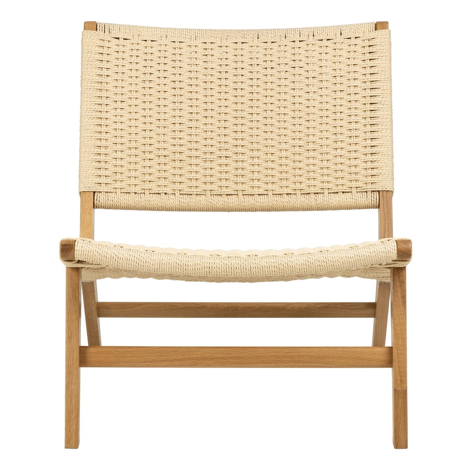 image 1 of Carson Lounge Chair in Off White and Oak