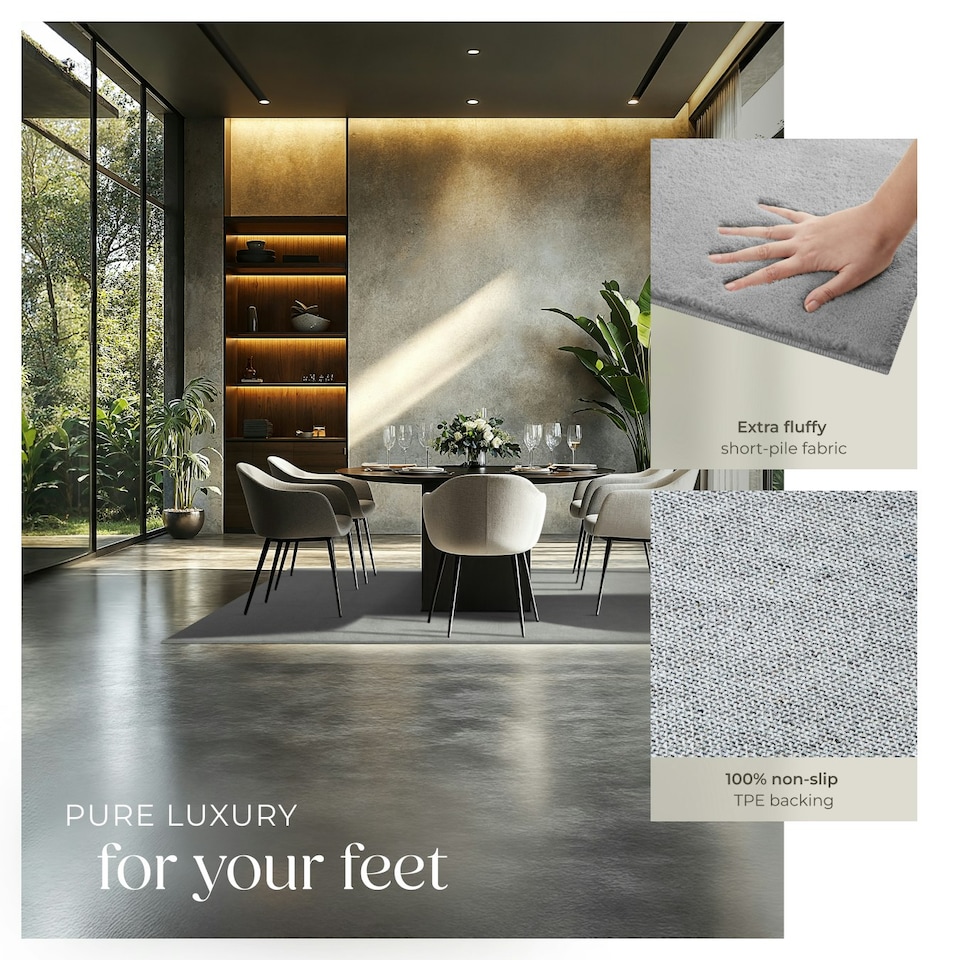 image 1 of Rug Zonelle - short pile and ultra-soft, rectangular or round Grey | Grey | 140 x 200 cm