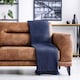 image 3 of Waffle Collection Recycled Cotton Throw in Navy (70" x 100") Blue | Blue
