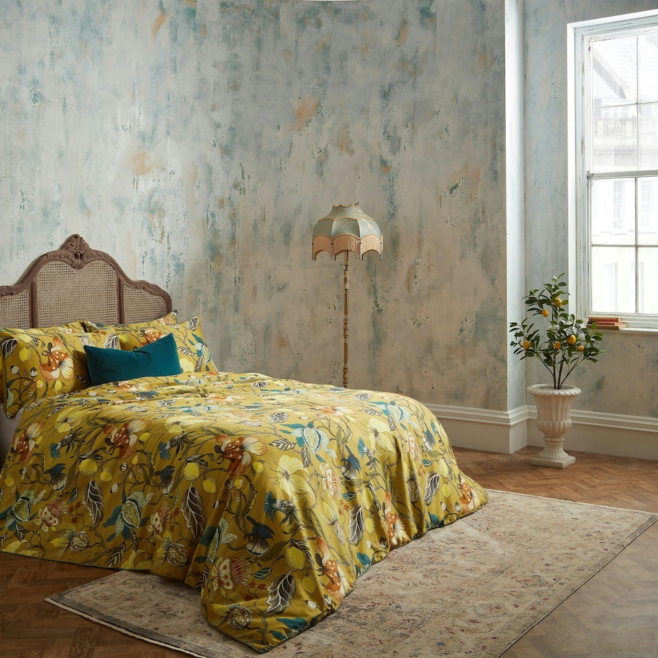 image 1 of Edinburgh Weavers Morton Floral Premium Cotton Sateen Super King Duvet Cover Set