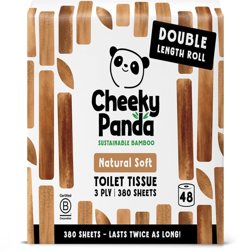 image 1 of Double-Length Natural Colour ("Unbleached") Bamboo Toilet Paper Brown | Size: 48 Rolls