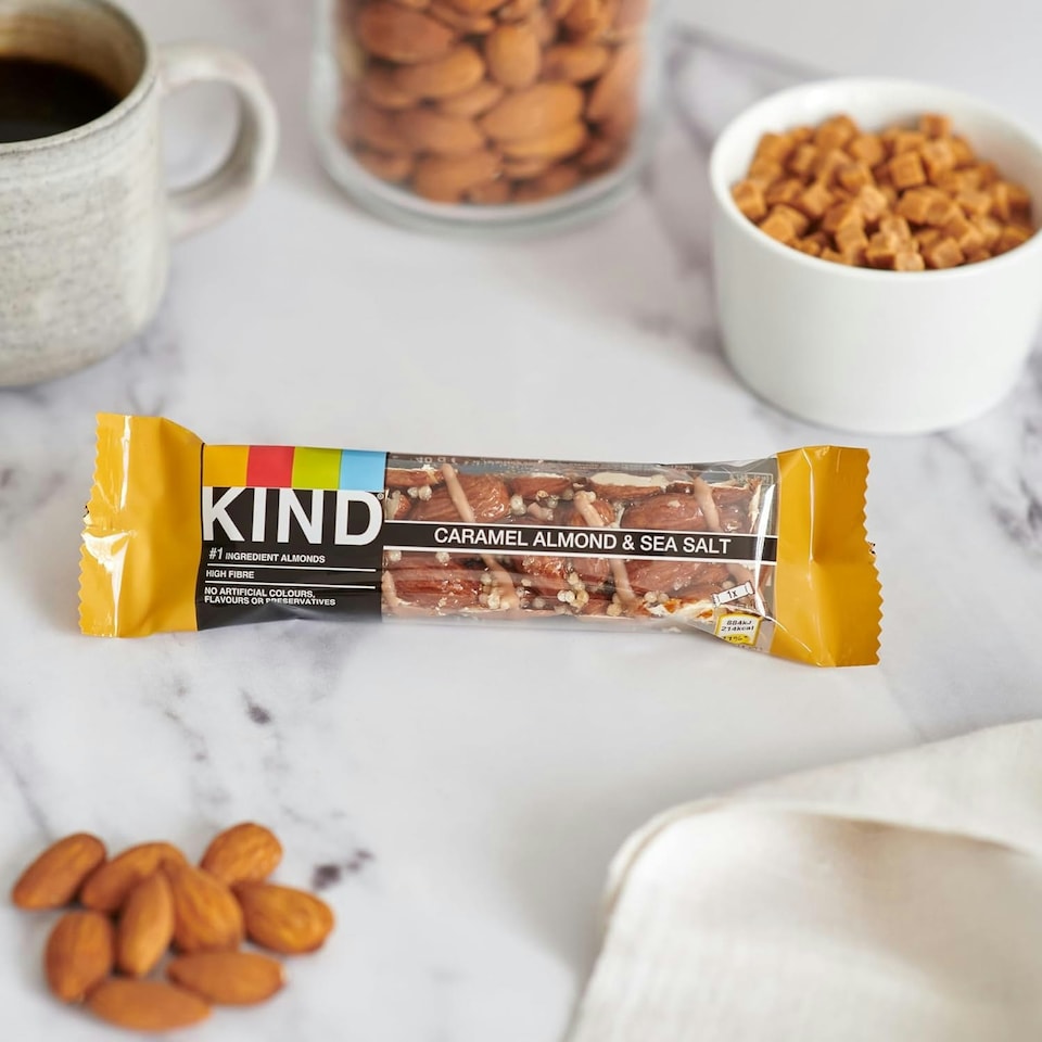image 1 of KIND Bars, Gluten Free Snack Bars, Caramel Almond & Sea Salt, High Fibre, Healthy Snack, No Artificial Colours, Flavours or Preservatives, Multipack 12 x 40g
