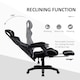 image 5 of Vinsetto Mesh Office Chair Desk Task Computer Recliner with Footrest, Lumbar Back Support, Swivel Wheels, Adjustable Height for Home, Black Grey