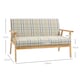 image 3 of HOMCOM Two Seater Sofa with Rubber Wood Frame Linen Fabric Small Couch Beige