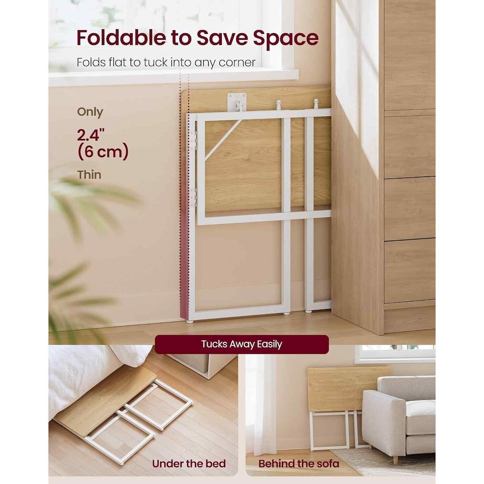 Protable Computer Compact Folding Office Desk, Writing Table with Rounded Corners ...