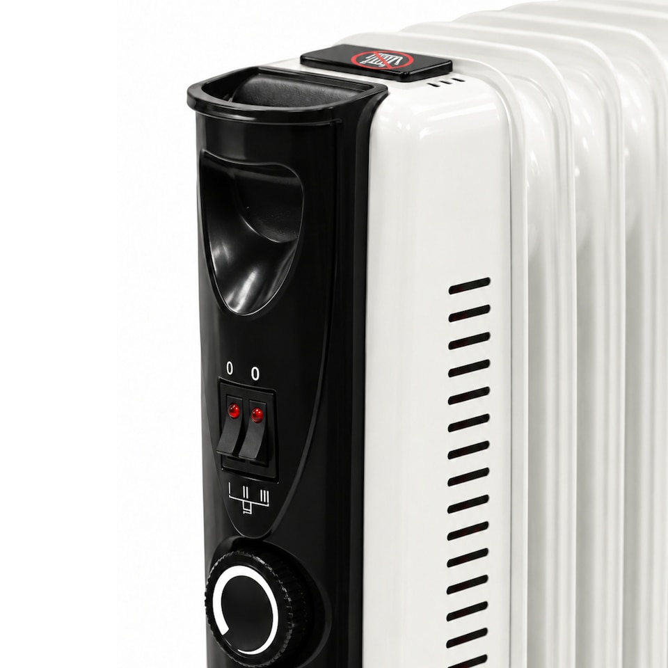 image 1 of EMtronics 9 Fin Oil Filled Heater Radiator - White