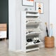 image 5 of HOMCOM Shoe Storage Cabinet Footwear Organiser Space-saving w/ 3 Drawers -White