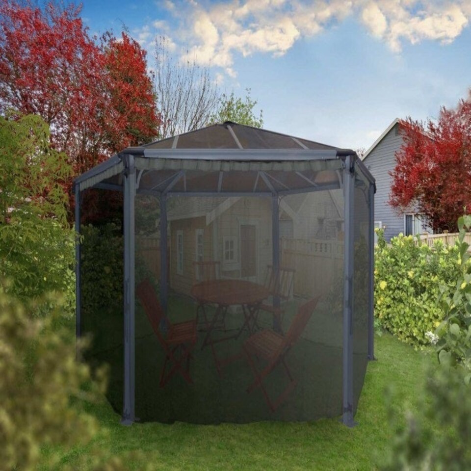 image 1 of Net Curtain set for Hexagonal Gazebo - L232 x W232 x H217 cm (Gazebo Not Included)