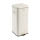 image 5 of Charles Bentley 30L Steel Square Retro Kitchen Pedal Waste Bin Cream