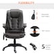 image 5 of HOMCOM 6-Point Massage Office Chair with Seat Heated for Home Office, PU Leather High Back Executive Desk Chair with Adjustable Height and 360 Swivel for Work Study, Brown