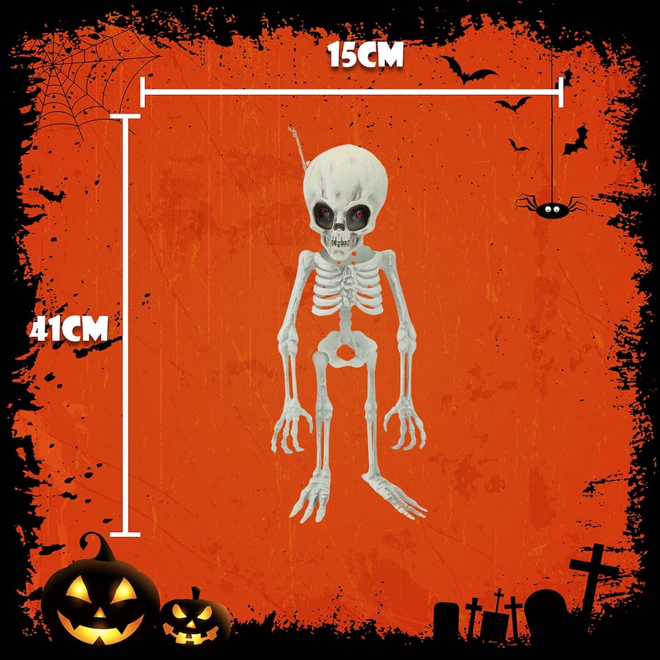 image 1 of PMS Halloween Alien Hanging Skeleton Decoration, White