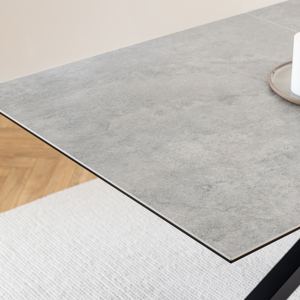 image 1 of Heaven Extendable Dining Table with Ceramic Grey Top 200cm