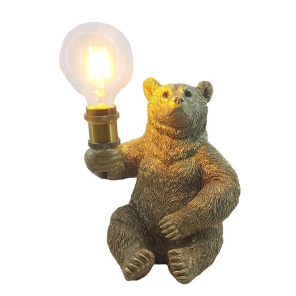 Straits Bear Light Bulb Holder Lamp Gold