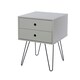 image 3 of Options Telford 2 Drawer Bedside Cabinet - Contemporary Painted Nightstand with Metal Hairpin Legs | Grey | Grey | One Size | 1
