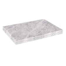 Argon Tableware 2x Marble Serving Platters - 30 x 20cm - Rectangular White Marble Natural Serving Dish Cheese Board Savoury Mat | White | White | One Size | 2