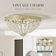image 3 of HOMCOM Crystal Chandelier Ceiling Light with 168 Octagonal Beads, Vintage 2-Light Flush Mount Ceiling Light for Living Room, Bedroom, Hallway, Dining Room, Gold Tone | Gold
