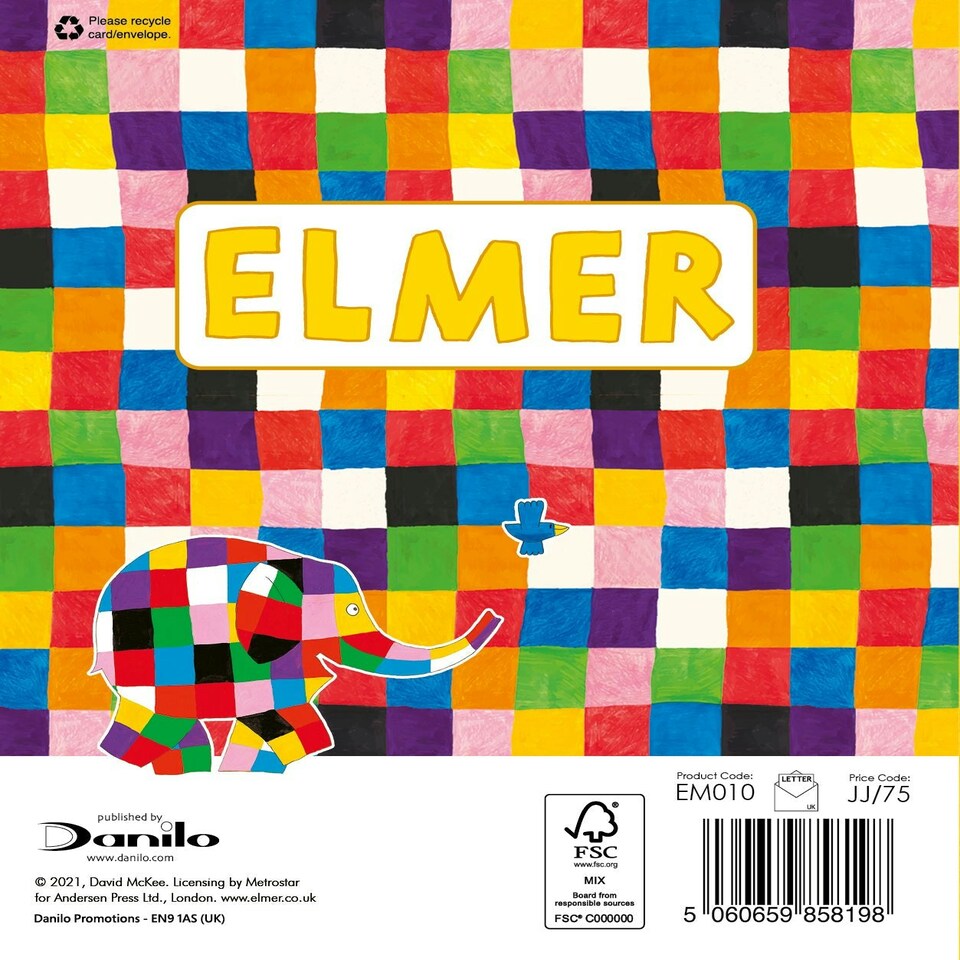 image 1 of Elmer The Patchwork Elephant Age 3 Birthday Card