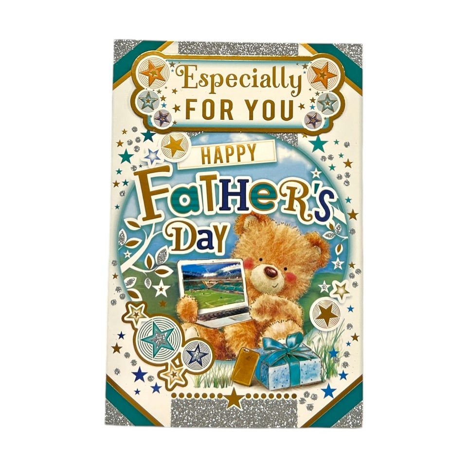 image 1 of Especially For You Teddy With Laptop Design Father's Day Card