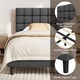 image 5 of Yaheetech 3ft Single Upholstered Bed Frame with Square Tufted Headboard-Light Grey