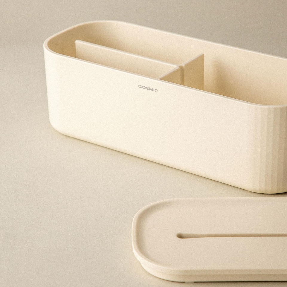 image 1 of COSMIC Bathroom Organiser,Storage Box, With Lid, Green, ALIFE Collection