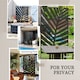 image 6 of Outsunny 6.5FT Metal Outdoor Privacy Screen Panel with Stand, Banana Leaf Style