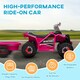 image 5 of HOMCOM Electric Quad Bike, 6V Kids Ride-On ATV with Back Trailer - Pink