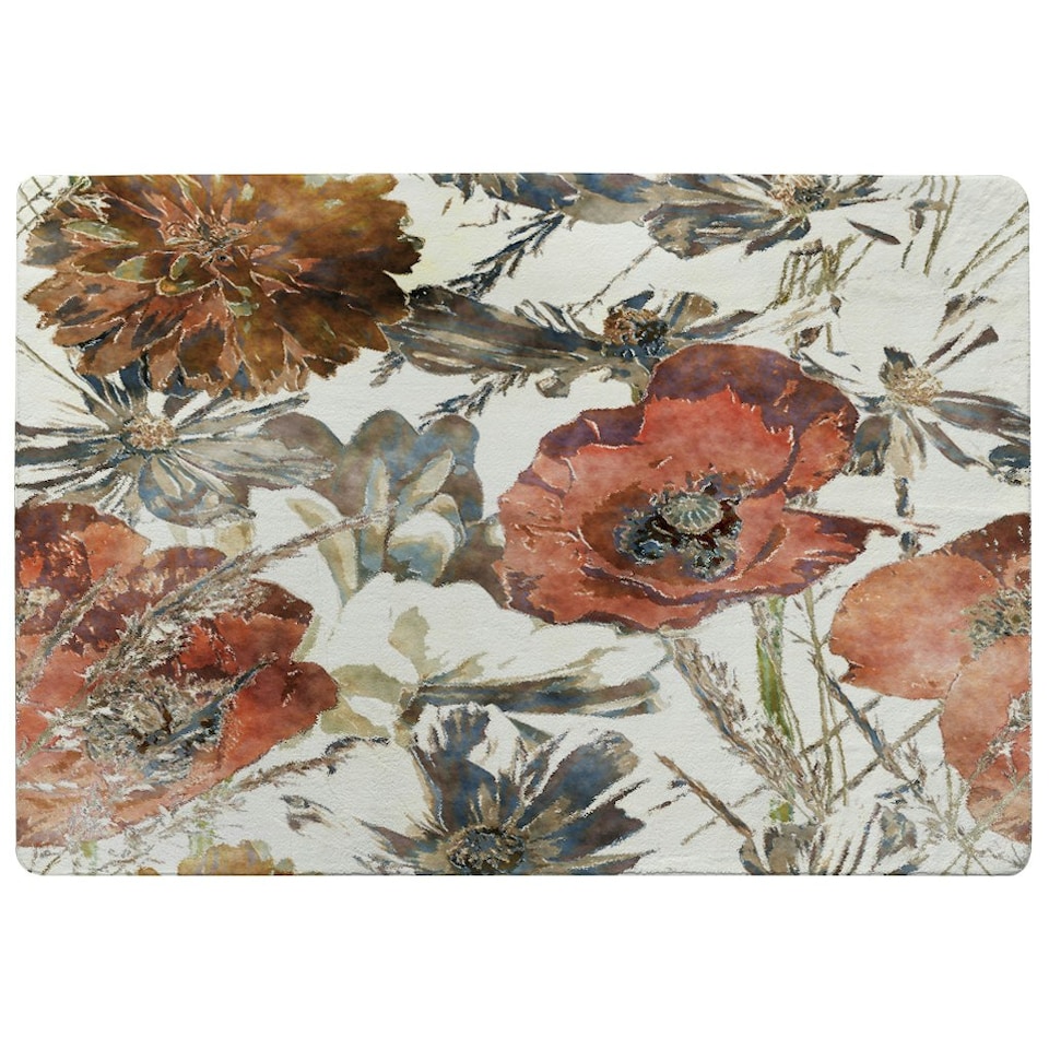 image 1 of Watercolour Flower Print (Rug) Multi | Small: 60x110cm