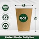 image 2 of ECONX 8oz Kraft Disposable Coffee Cups With White Lid Ripple Insulated Paper Cups 100pc