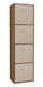image 1 of 4-Tier Cube Shelving Unit with Inserts | Brown | Teak & Beige | 1