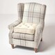 image 7 of Homescapes Cream Faux Suede Armchair Booster Cushion Cream