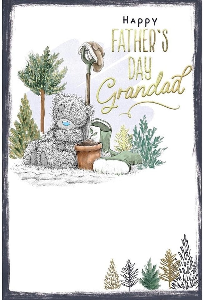 image 1 of Bear Sat By Plant Pot Grandad Father's Day Card